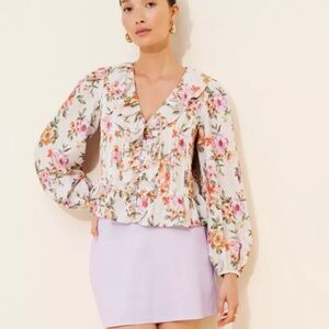 EUC Dizzy Lizzy Floral Ruffle Detail Top